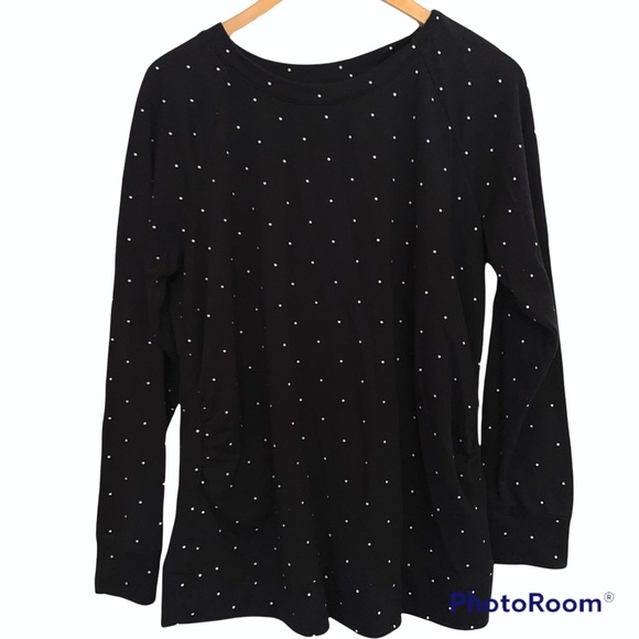 A•Glow Long Sleeve Polka Dot Top - Picture 1 of 2